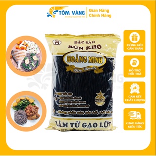 Bún Gạo Lứt Đen Giảm Cân Hoàng Minh (Túi 500g) Tôm Vàng