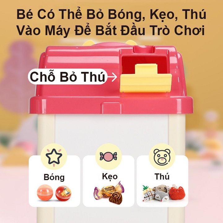 MÁY GẮP THÚ MINI KÈM THÚ BÔNG ĐỒ CHƠI CHO BÉ