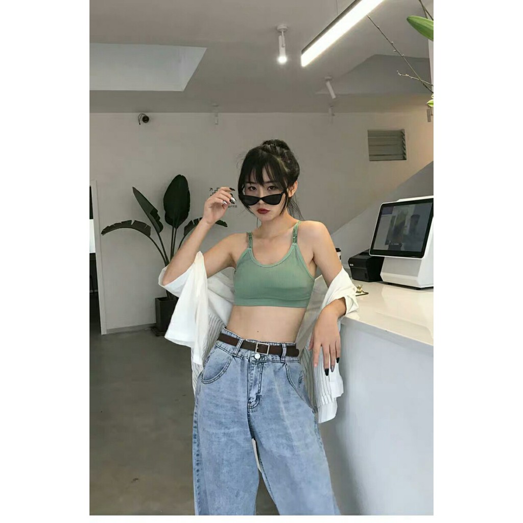 Áo Bra Dây Đôi In Chữ Bra len tăm hai dây 1906 | BigBuy360 - bigbuy360.vn