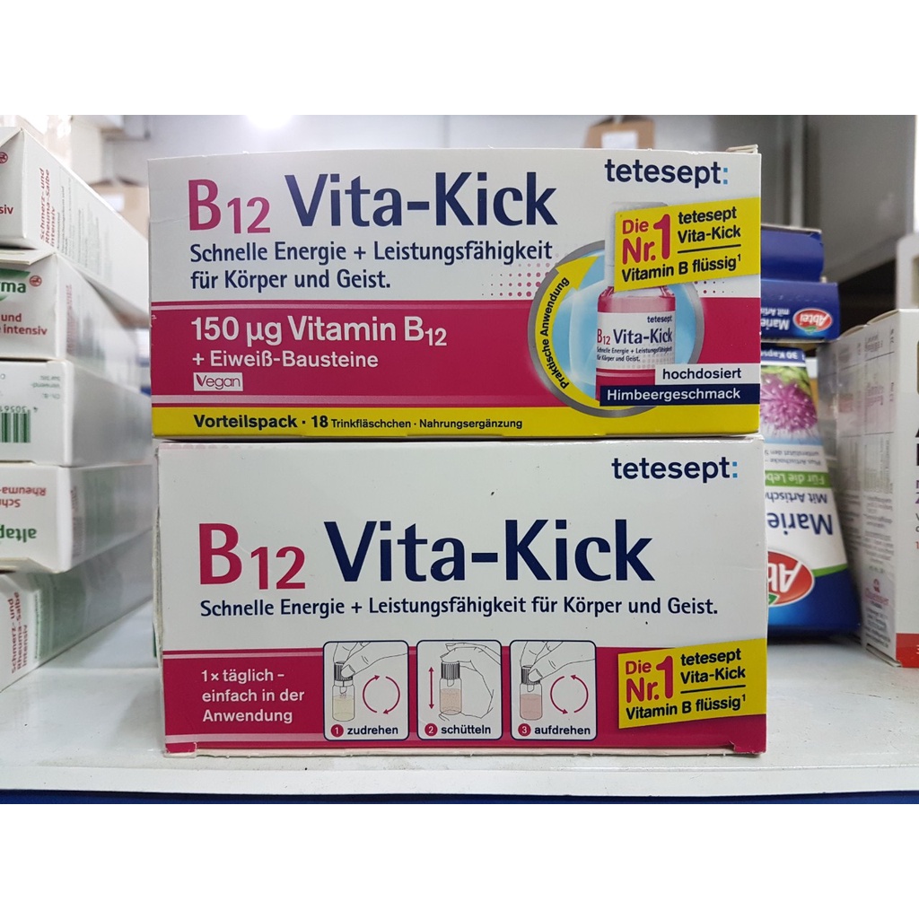 Tetesept B12 Vita Kick hộp 18 ống của Đức