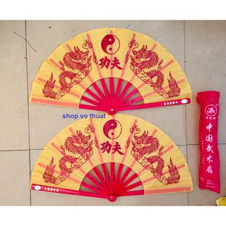 Cặp quạt tập dưỡng sinh màu vàng