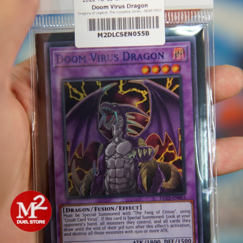 Lá bài Yugioh DLCS-EN055B Doom Virus Dragon – Ultra Rare BLUE - Đóng gói theo tiêu chuẩn M2SCCQ-Lite