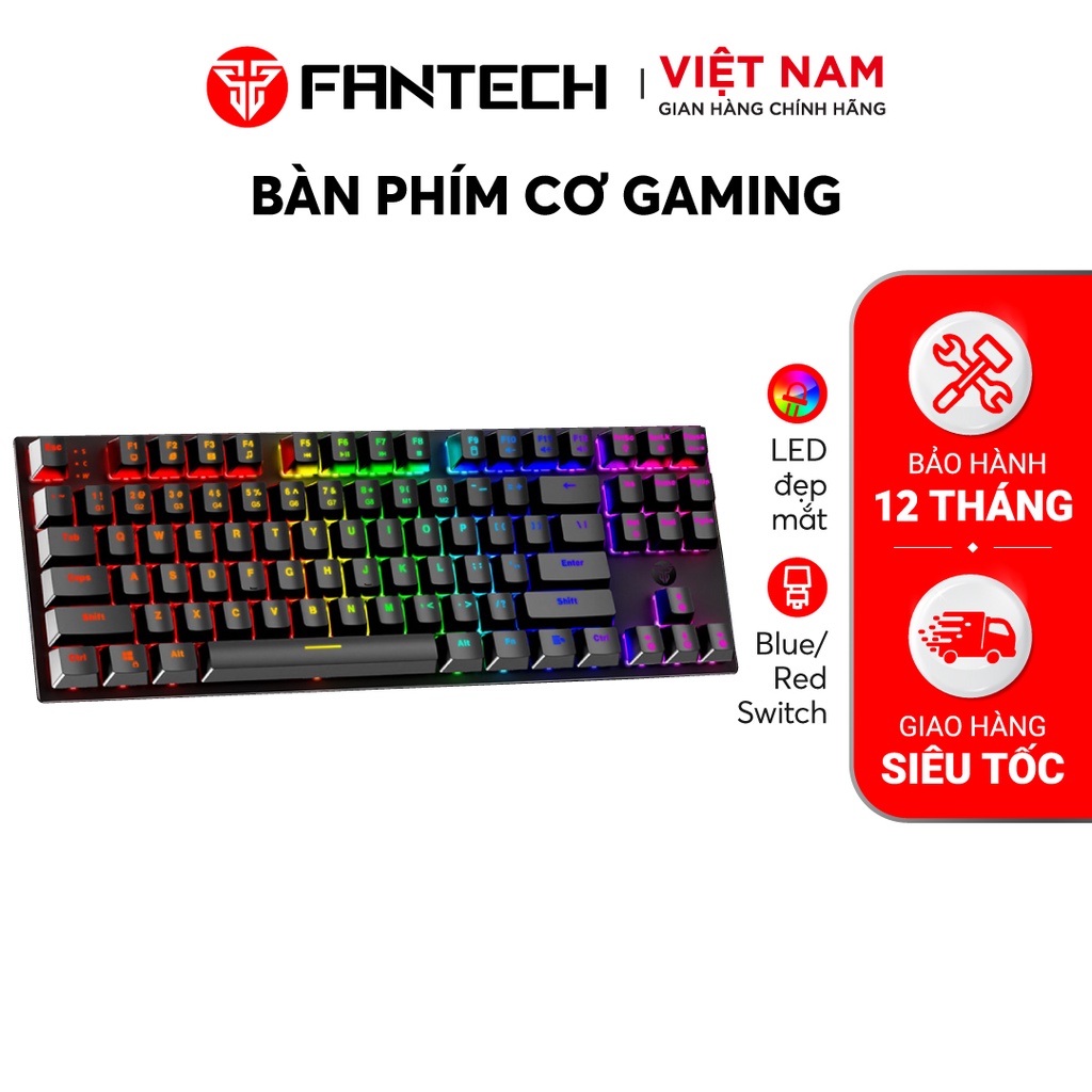 Bàn Phím Cơ Gaming MK856 MAXFIT87 Blue/Red Switch Đèn Led RGB Tất Cả Phím Anti Ghosting - Hàng Phân Phối Chính Hãng