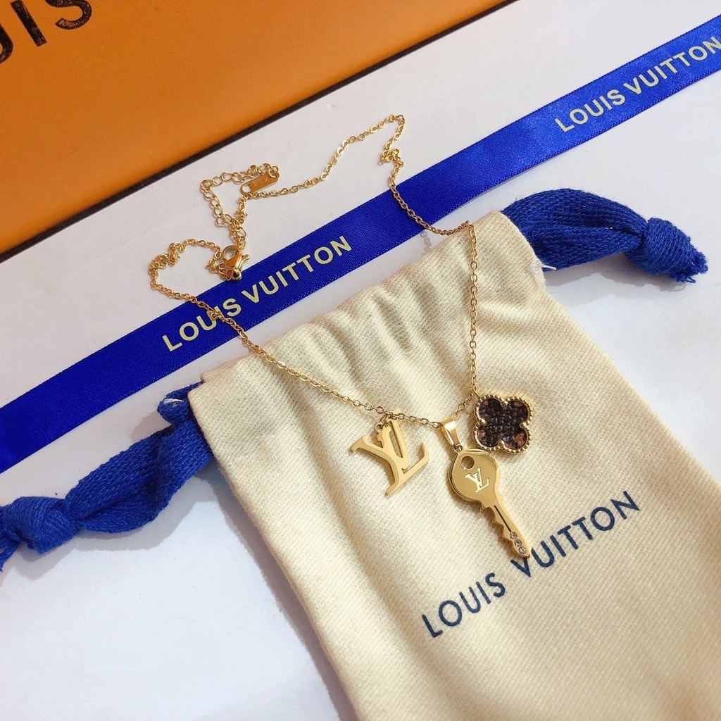 LOUIS VUITTON Vòng cổ Mặt Chữ LV LV Đơn Giản Thời Trang Phong Cách Hàn Quốc
