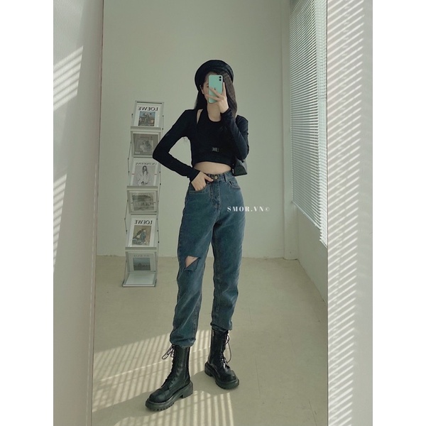 [ẢNH THẬT ĐỘC QUYỀN SMOR.VN] Quần baggy jeans rách gối 125