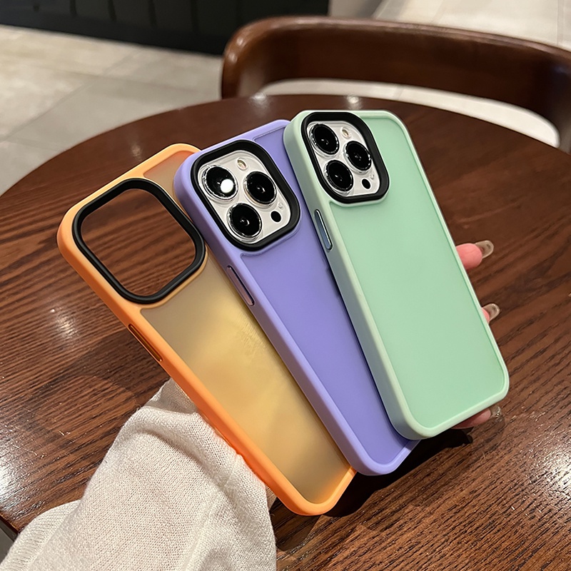 Ốp Điện Thoại Nhựa Cứng Trong Suốt Bề Mặt Nhám Mờ Cho iPhone 14 13 12 11 Pro Max