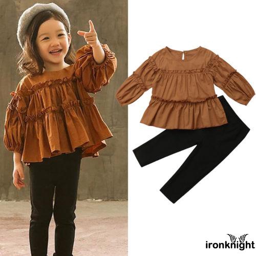 Bộ áo kiểu và quần ôm chân cho bé gái từ 2-7 tuổi
