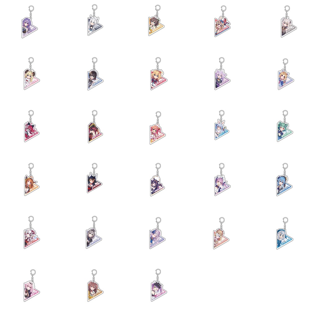 (TAM GIÁC) Móc khóa in hình Hololive mica trong acrylic anime chibi xinh xắn tiện lợi