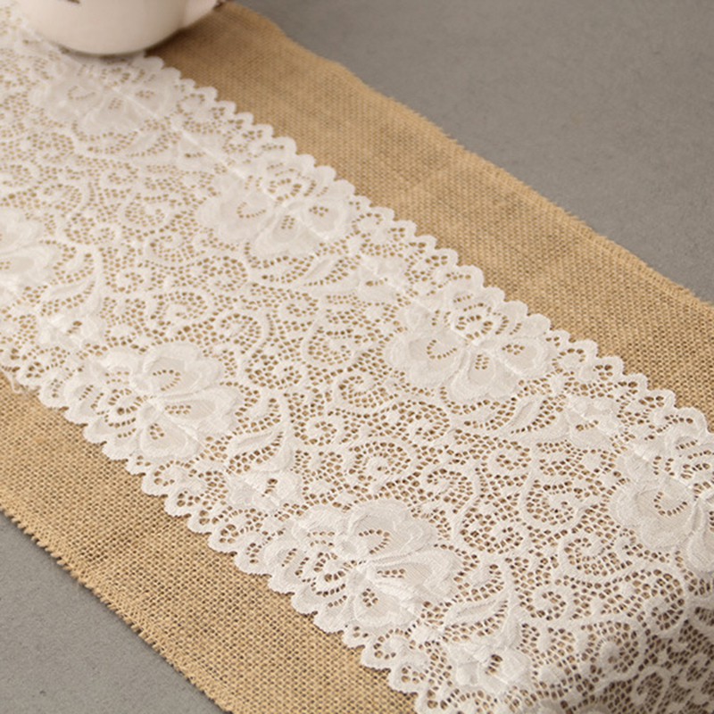 Khăn TrảI BàN VảI Bố HọA TiếT Ren Sang TrọNg 30x180cm