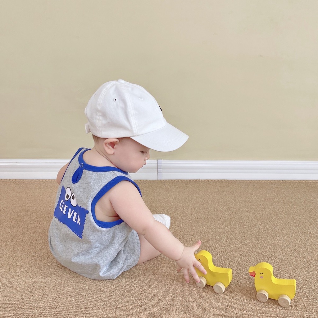 Áo Liền Quần Không Tay Chất Liệu Cotton Dễ Thương Dành Cho Trẻ Nhỏ Mới Sinh 0-24 Tháng