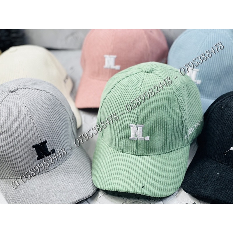 Nón kết nhung tăm Hàn quốc - mũ lưỡi trai nhung thêu chữ N đơn giản phong cách ulzzang nam nữ