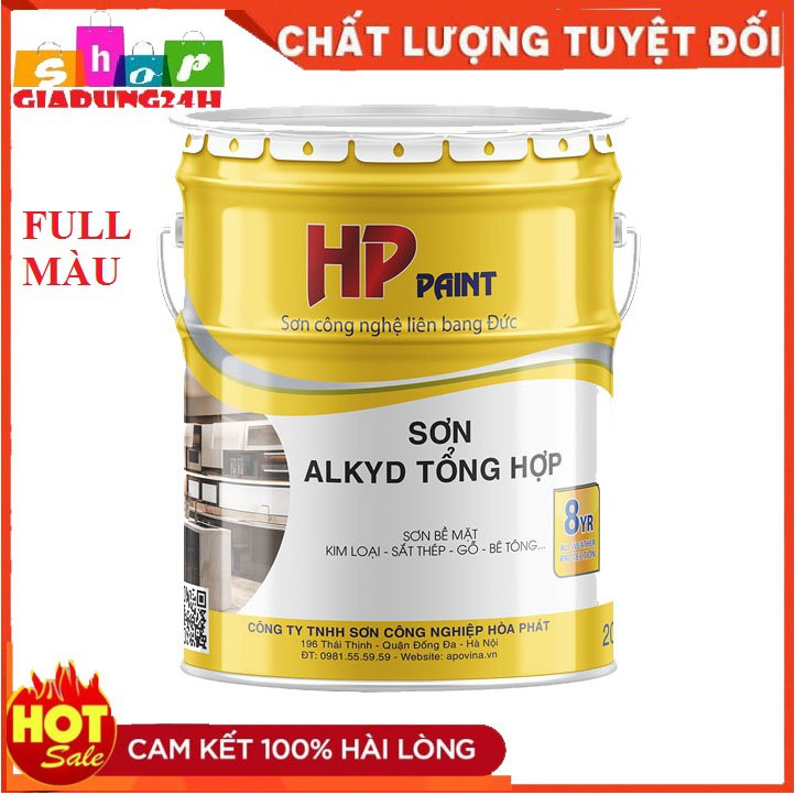 Sơn  Alkyd Tổng Hợp Cho Sắt, Kim Loại, Gỗ, Bê Tông Hòa Phát... 800ml-Giadung24h