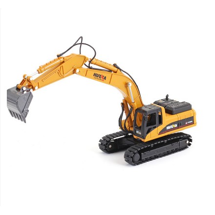 Mô hình xe máy xúc huina tỉ lệ 1:50 bằng kim loại và nhựa đồ chơi trẻ em