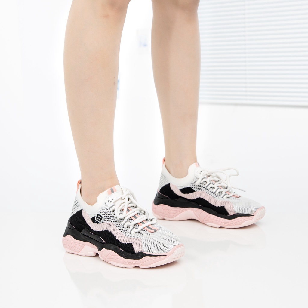 Giày MWC A021 - Giày Thể Thao Nữ, Sneaker Vải Đế Cao Phối Màu Hot Trend