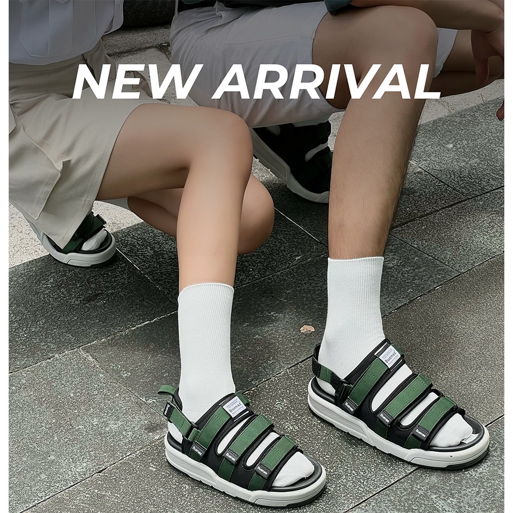Sandal nam nữ unisex Buenas Sport SD-6879 - xanh lá cây - giày dép quai hậu học sinh đế cao 3 phân