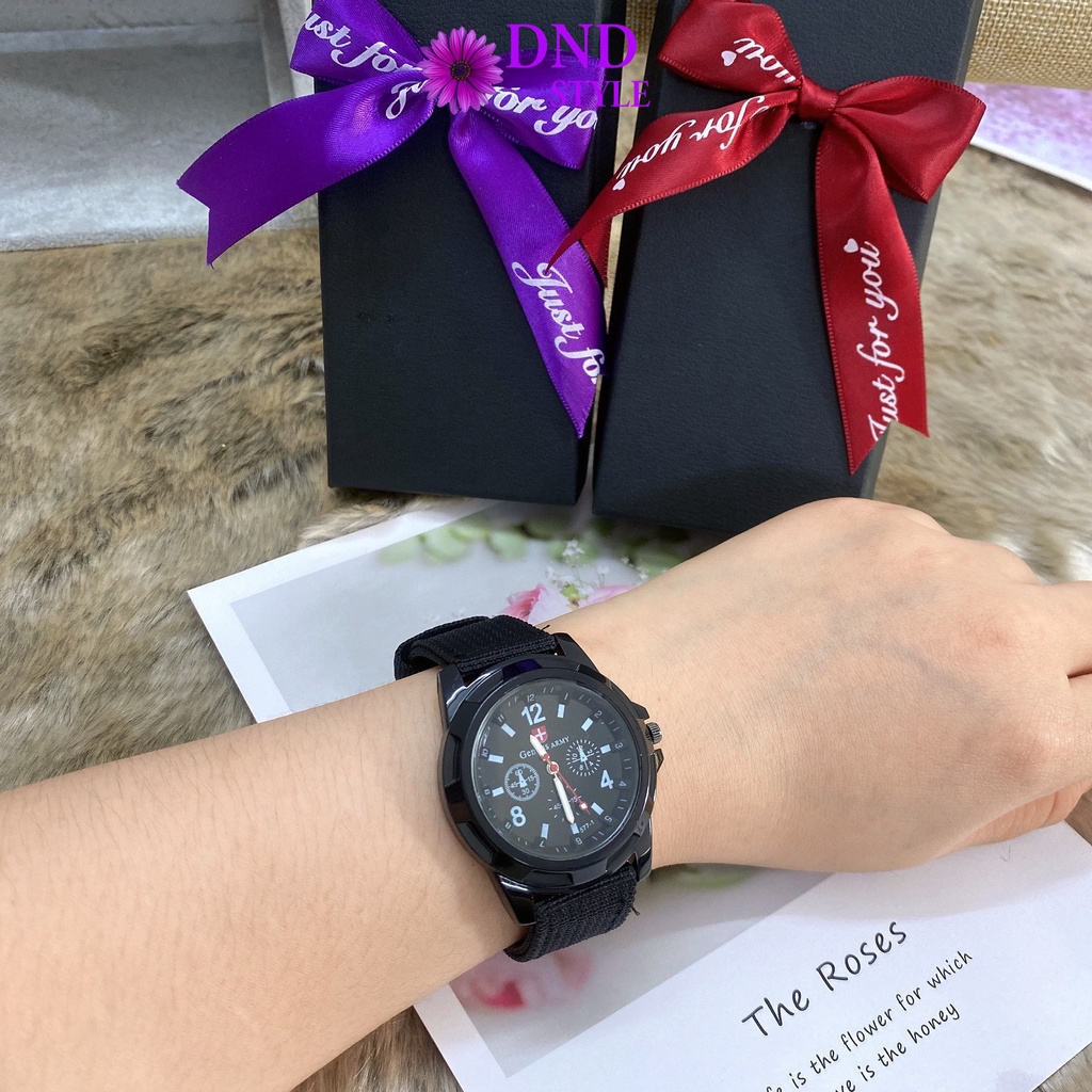 Đồng hồ nam D344, đồng hồ nam nữ unisex dây dù mềm bền bỉ phong cách thể thao cá tính -  DND Style