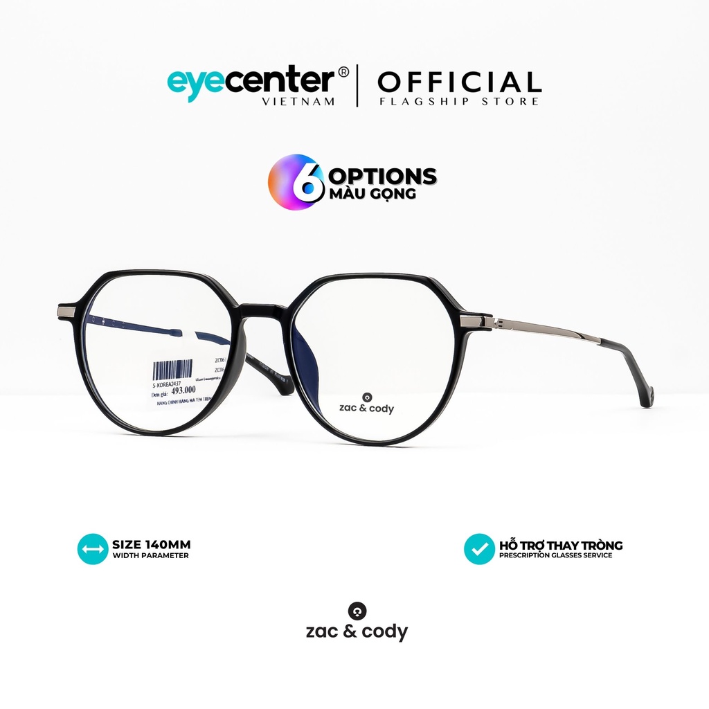 Gọng kính cận nam nữ B31-S chính hãng ZAC & CODY kim loại chống gỉ nhập khẩu by Eye Center Vietnam