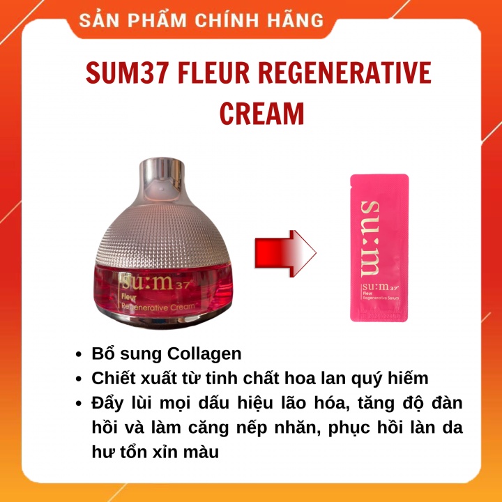 1 Gói kem Sum37 đỏ Fleur chống lão hoá phục hồi trẻ hóa làn da 1ml