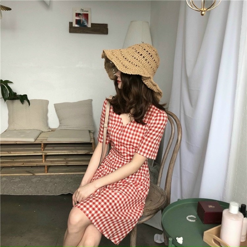 ĐẦM CARO ĐỎ TÀ ĐẮP CHÉO - ITEM MÀ CHỊ EM NÀO CŨNG NÊN CÓ 💃💃💃**