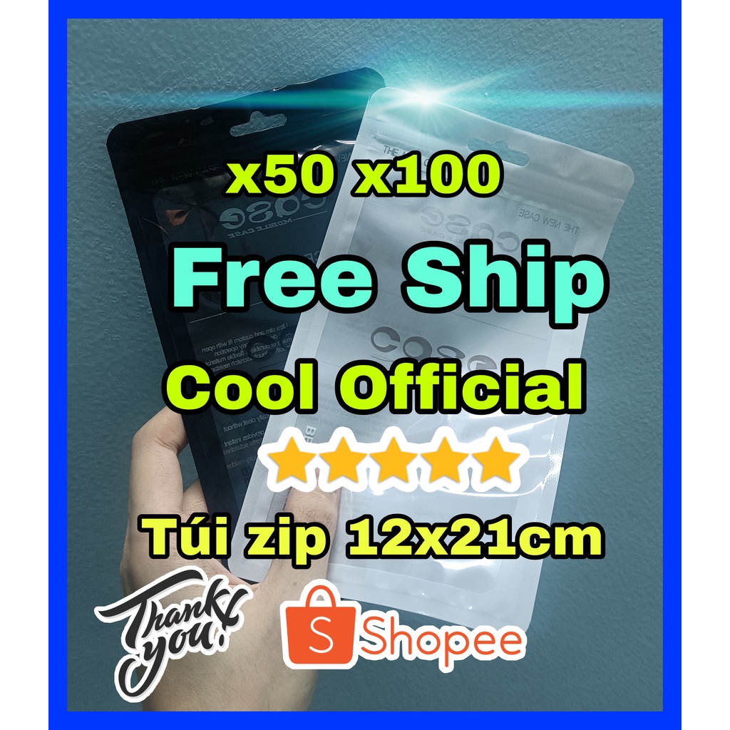 (Free Ship) Combo Túi Zip 12x21cm Đã Sử Dụng Còn Mới Full 2 Màu Trắng Đen Cool Official Cao Cấp Giá Rẻ Nhất Thị Trường