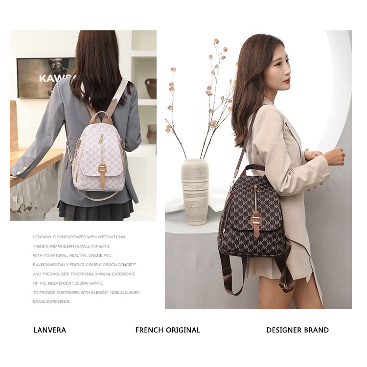 Ba Lô Giả Da Chống Thấm Nước Đa Năng perempuan beg galas Ransel WANITA