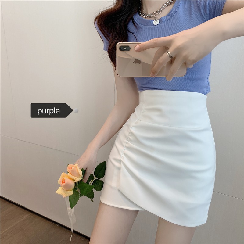 Xiaozhainv Chân Váy Lưng Cao Xẻ Tà Thời Trang Hàn Quốc Cho Nữ | BigBuy360 - bigbuy360.vn