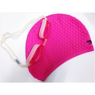 Mũ bơi silicone có gai thoáng khí Speedo hồng