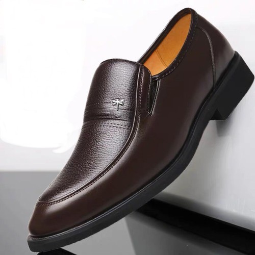 [uy tin-bh 2 năm] Giày tây nam, giày nam da trung niên chất liệu da thật 100% đế cao su cao cao 3cm,giày xưởng đóng