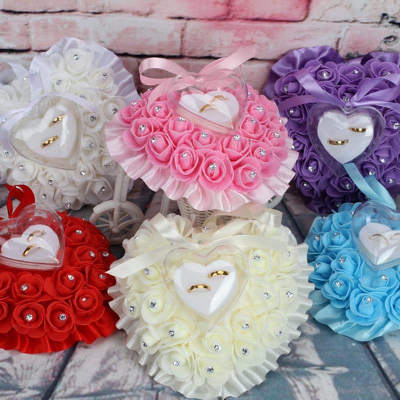 Flgo Hộp Đựng Nhẫn Cưới Hình Trái Tim Bằng Nhung Vintage Hoàn Hảo Cho Cô Dâu Đính Hôn
