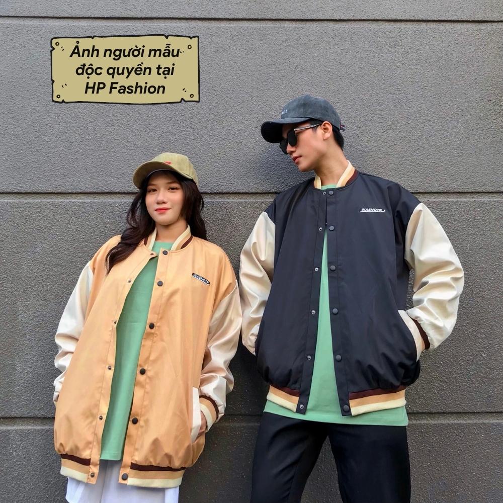 Áo khoác bóng chày form rộng WASNOTP vải dù cao cấp ❤️Áo bomber Varsity dáng Unisex nam nữ D05