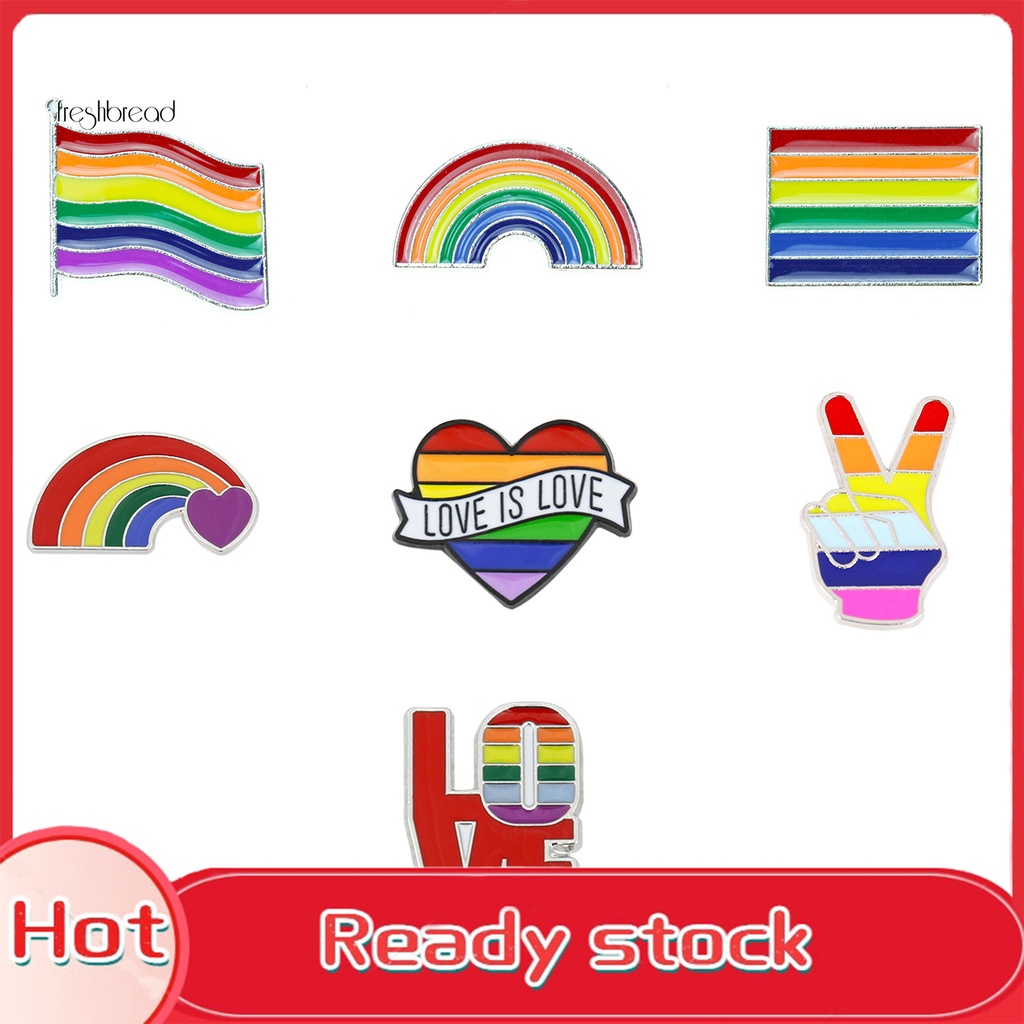 【VOGUE】Brooch LOVE Rainbow Color Flag Enamel Decorative Badge Pin Fashion Accessory for Gift