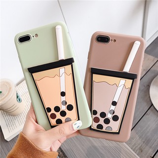 For IPhone5&SE/IPhone6/IPhone6/IPhone6plus/IPhoneXS Max Vỏ điện thoại silicon trà sữa ba chiều sáng tạo