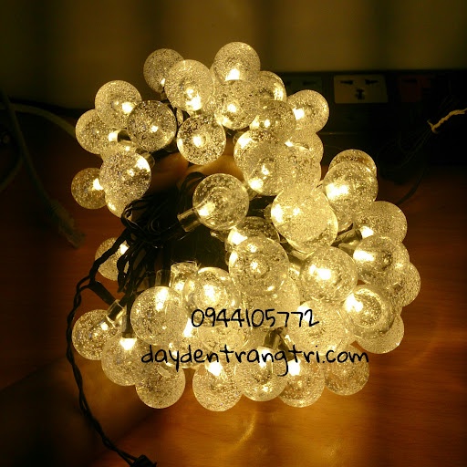 Bộ đèn bóng bi bọt nước dài 10m trang trí cây thông Giáng sinh Noel, trang trí cây mai cây đào Tết