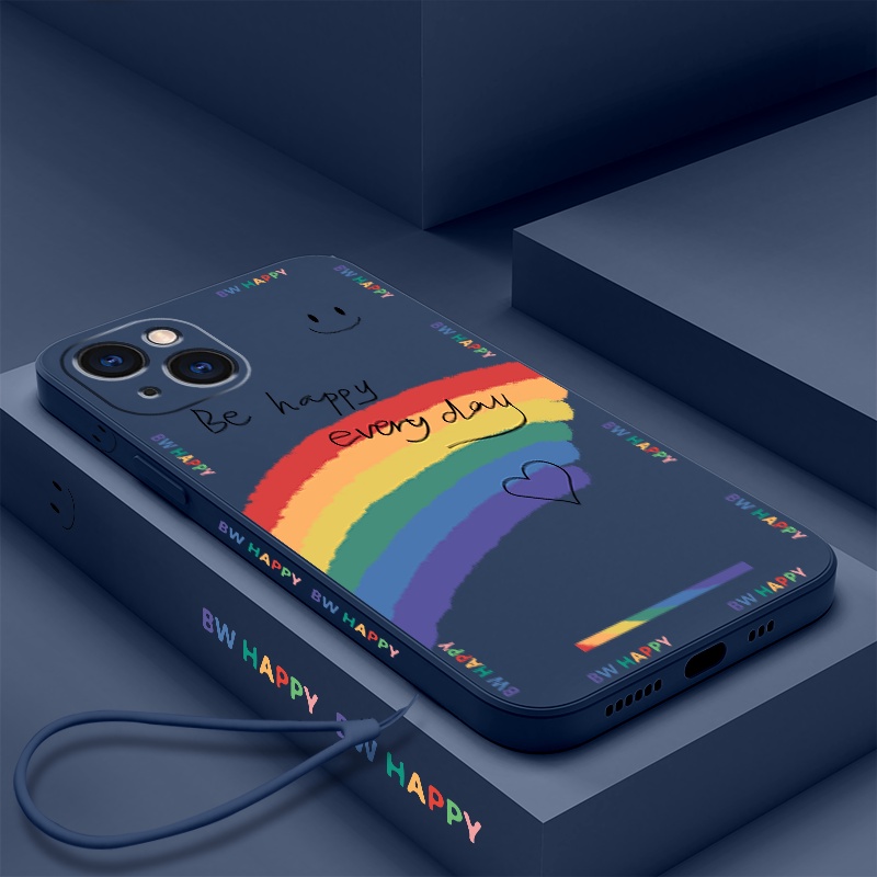 Ốp Điện Thoại Silicone Có Dây Đeo Sang Trọng Cho iphone 13pro 11 12 13 pro max 6 6s 7 8 plus x xr xs max se 2020