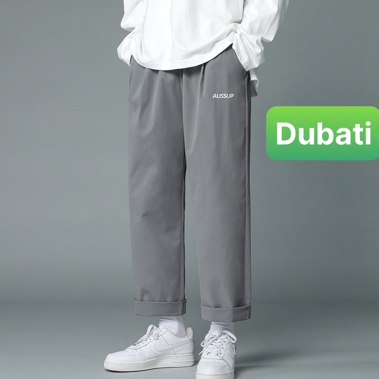 Quần baggy nam nữ Unisex ống rộng in chữ AUSSUP - Kiểu quần Kaki Nam Nữ Ống Suông Basic Unisex Vip pro - Dubati fashon