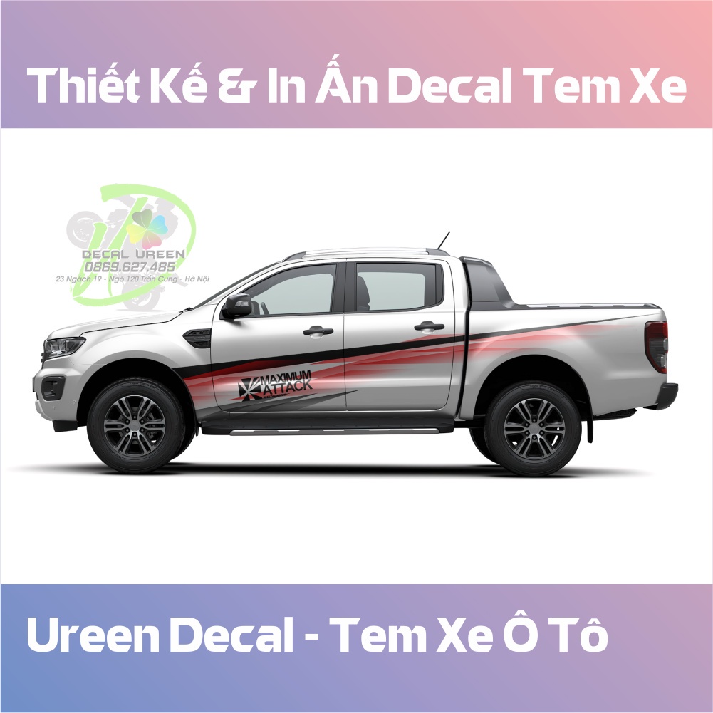 Mẫu Tem Dán Xe Bán Tải Cho Ford Ranger Mới Nhất - Decal Ureen