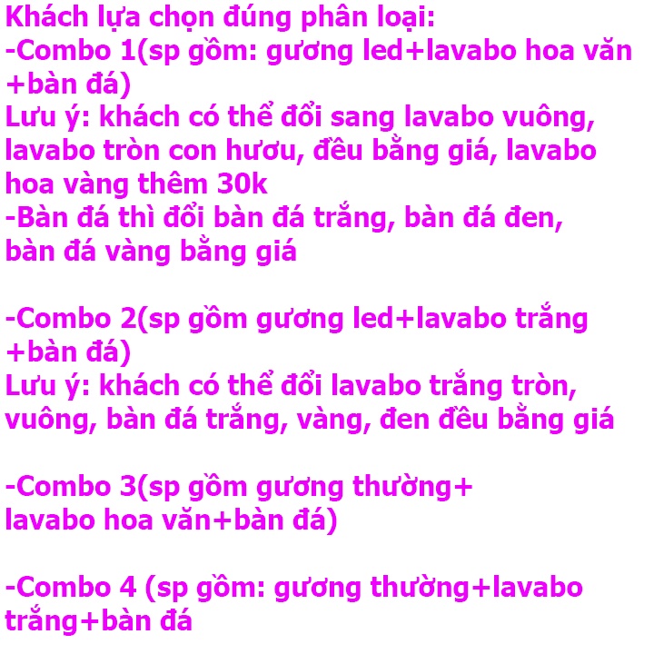 COMBO Chậu rửa mặt LAVABO+BÀN ĐÁ+GƯƠNG LED CẢM ỨNG, thiết bị nhà tắm nhà vệ sinh