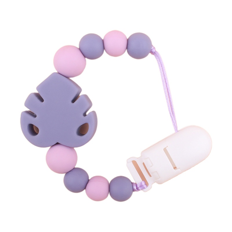 Kẹp Núm Vú Giả Bằng Silicon Hình Chiếc Lá Dễ Thương Cho Bé Sơ Sinh Mọc Răng