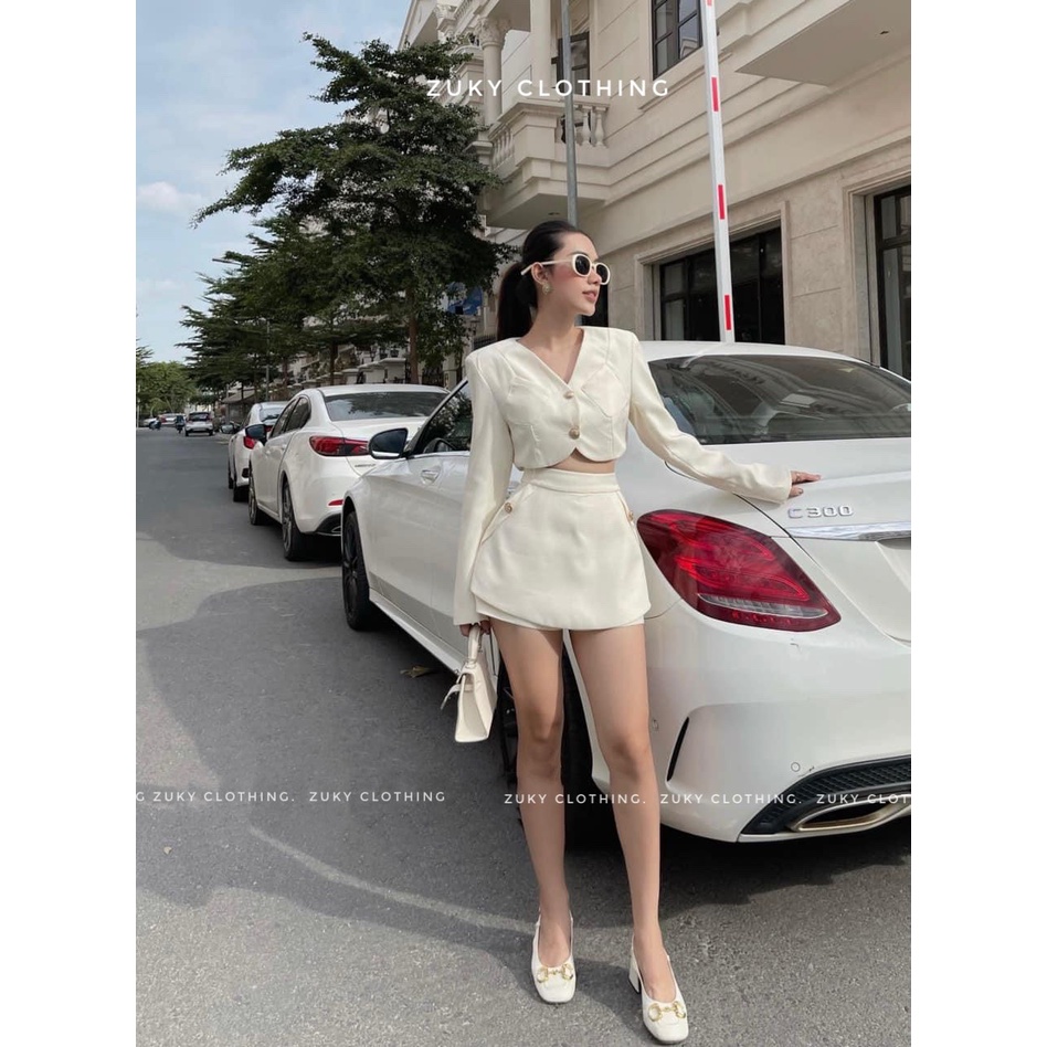 ZUKY Sét Vest blazer cổ tròn tay dài quần váy sang trẻ trung phù hợp tiệc hay dạo phố.