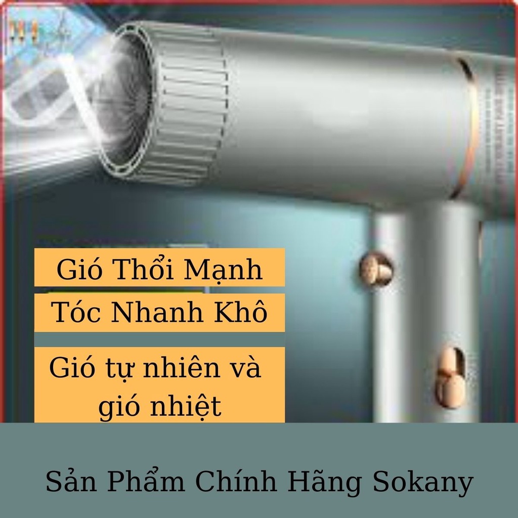 Máy Sấy Tóc Công Suất Lớn 2 Chiều Chính Hãng Sokany Bảo Hành 12 Tháng Đổi Mới