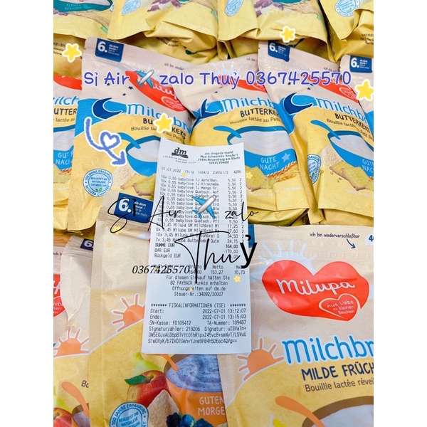 (Air ✈️ đủ bill ) Bột ăn dặm Milupa của Đức