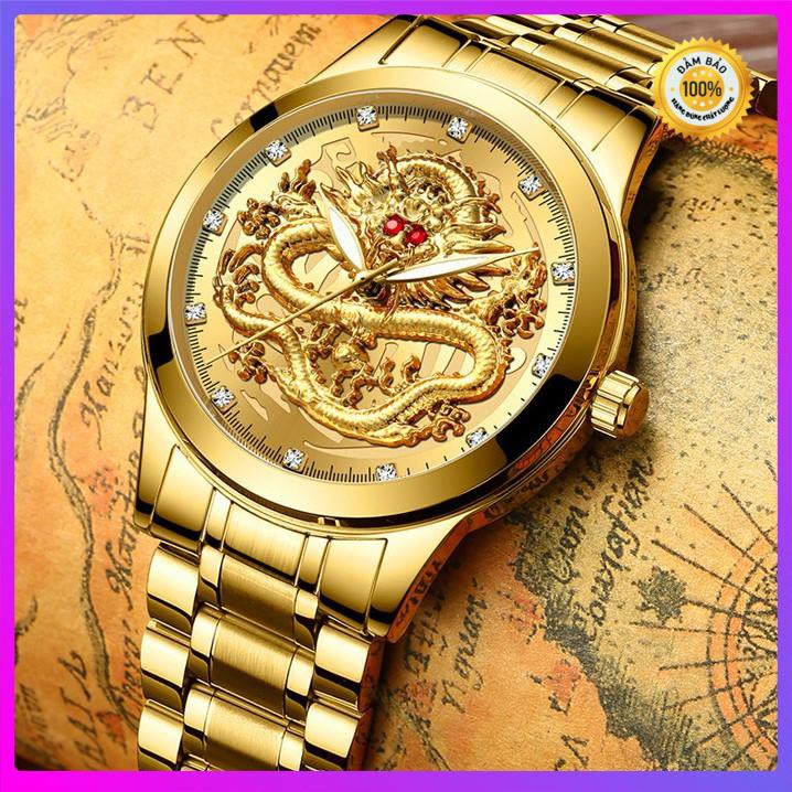Đồng hồ nam mặt rồng 3D mắt đỏ [ AUTOMATIC ]