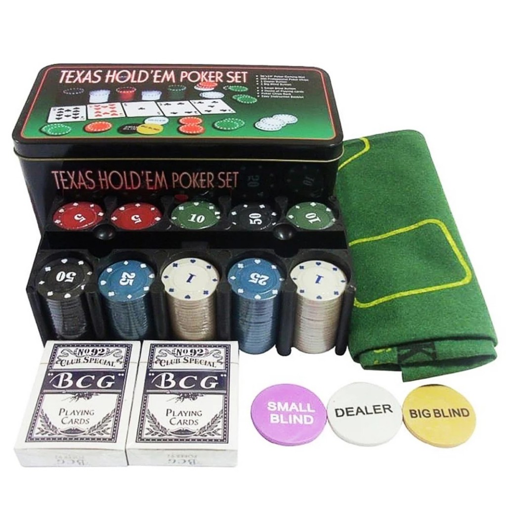 Bộ Phỉnh Poker Blackjack 200 Chips xì dách có số kèm thảm và 2 bộ bài 🃏🃏