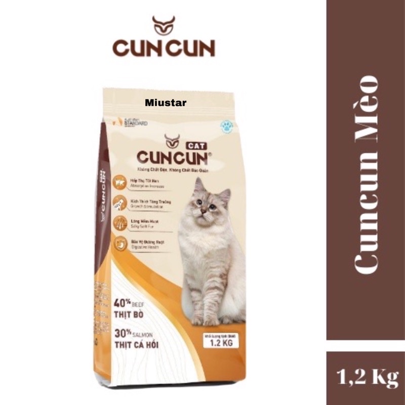 Thức Ăn Cho Mèo Hạt CunCun 1,2kg Hạt Tươi Dinh Dưỡng Dành Riêng Cho Mèo