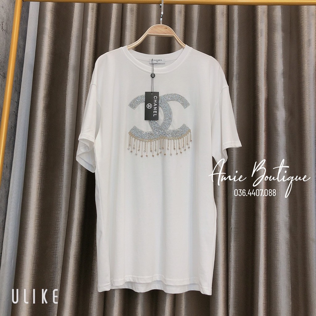 Áo Thun Nữ Áo Phông Nữ Pull Cha.nel Đính Đá Đơn Giản Sang Trọng | BigBuy360 - bigbuy360.vn