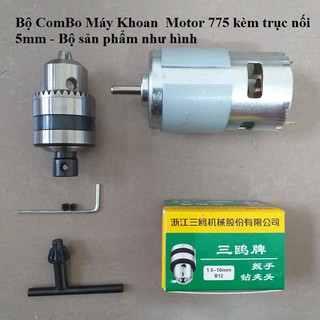 máy khoan cầm tay vơi motor 775 150w - Đầu kẹp B12 kèm trục nối 5mm