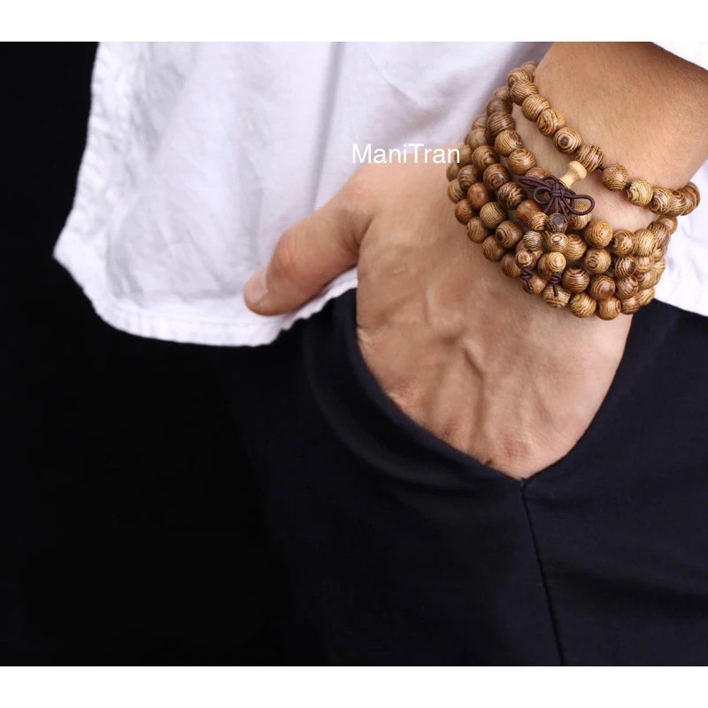 Vòng tay 108 hạt gỗ Muồng vân tự nhiên