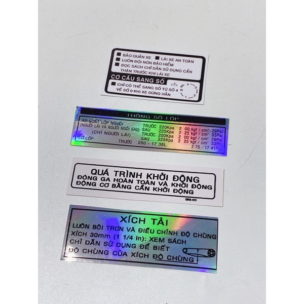 Tem thông số dành cho xe Honda Wave anpha