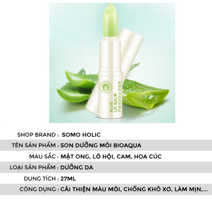 Son Dưỡng Môi Không Màu Chiết Xuất Thiên Nhiên Bioaqua Somoholic DM | BigBuy360 - bigbuy360.vn