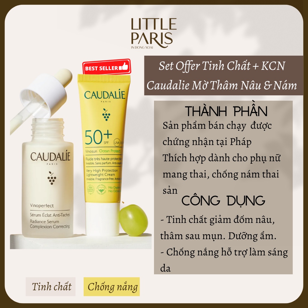 Tinh Chất Dưỡng Trắng Da Mờ Nám Caudalie Serum Vinoperfect Eclat Anti-Taches  30ml